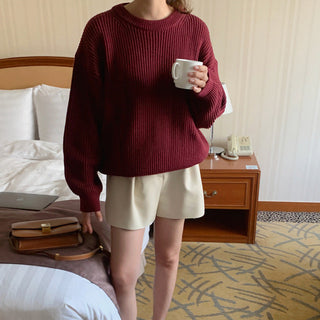 Basic solid colors oversized sweater
