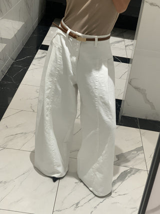 Pleated stitching loose jeans