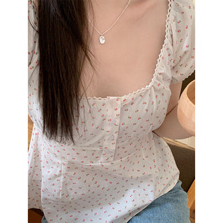 Floral print Short-sleeved top