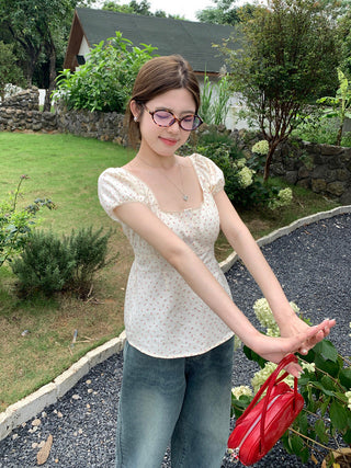 Floral print Short-sleeved top