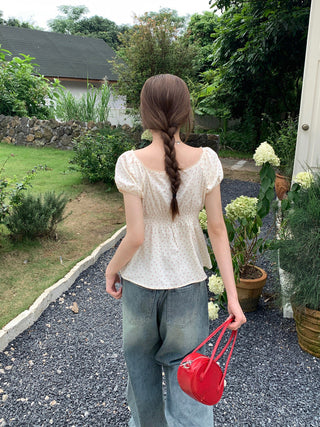 Floral print Short-sleeved top