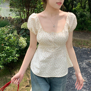 Floral print Short-sleeved top