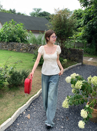 Floral print Short-sleeved top