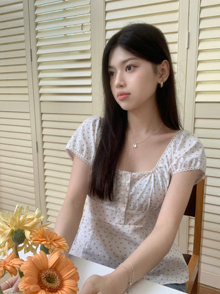 Floral print Short-sleeved top