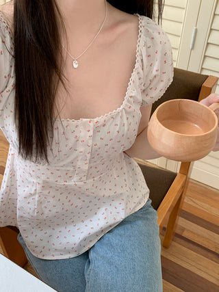 Floral print Short-sleeved top