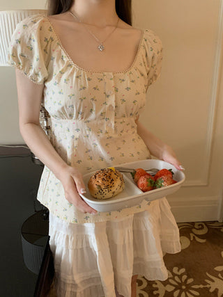 Floral print Short-sleeved top