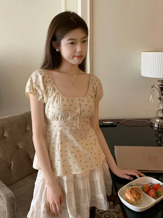 Floral print Short-sleeved top