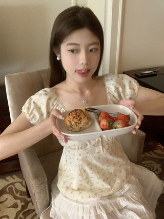 Floral print Short-sleeved top