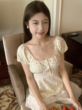 Floral print Short-sleeved top