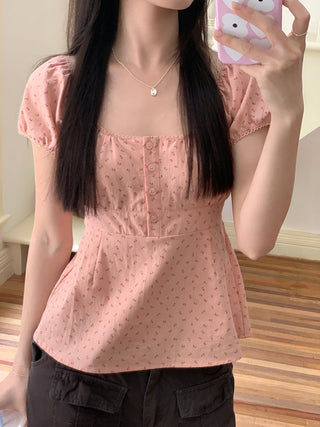 Floral print Short-sleeved top