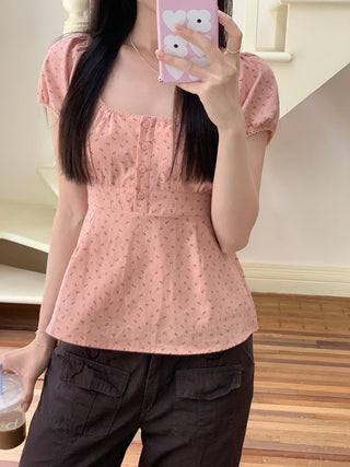 Floral print Short-sleeved top