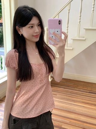 Floral print Short-sleeved top