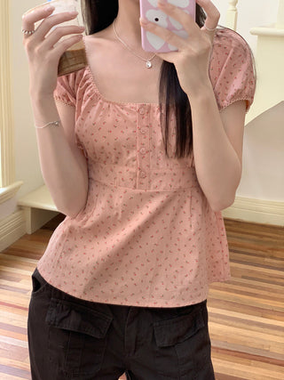 Floral print Short-sleeved top