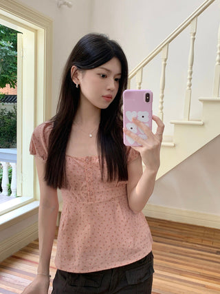 Floral print Short-sleeved top