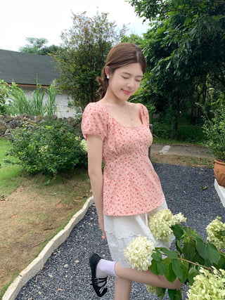 Floral print Short-sleeved top