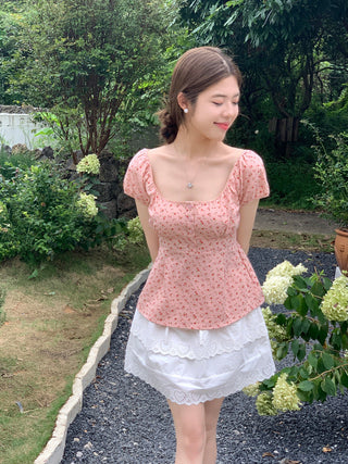 Floral print Short-sleeved top