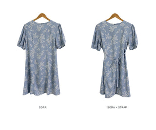 Fresh flower bubble bubble sleeve dress