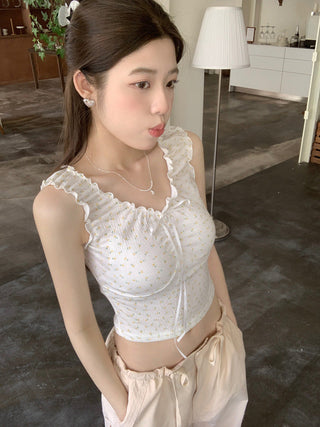 Floral graphic crop top