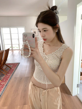 Floral graphic crop top