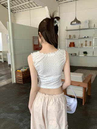 Floral graphic crop top