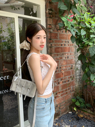 Floral graphic crop top