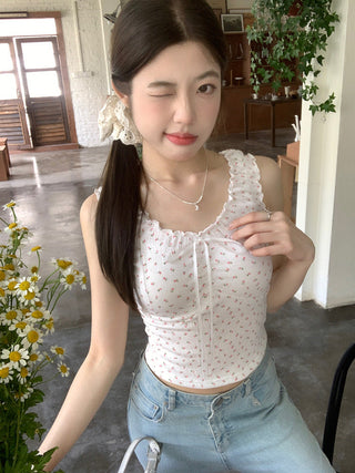 Floral graphic crop top