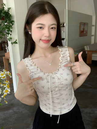 Floral graphic crop top