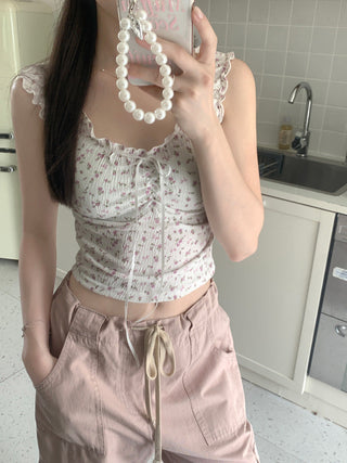 Floral graphic crop top