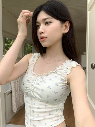 Floral graphic crop top