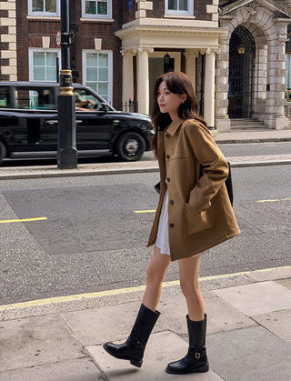 french retro Mirad suede Over-shirt