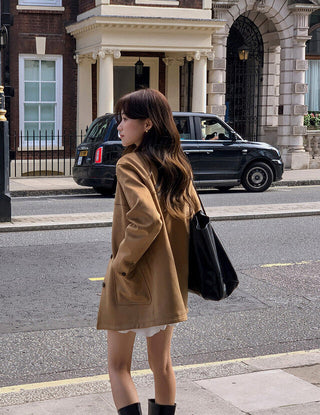 french retro Mirad suede Over-shirt