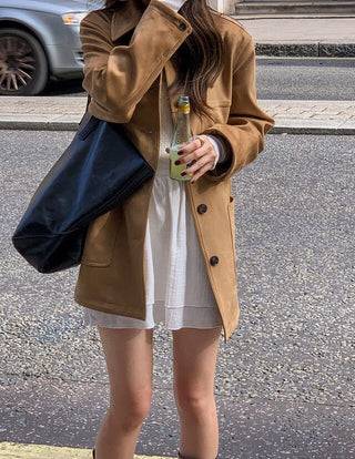 french retro Mirad suede Over-shirt