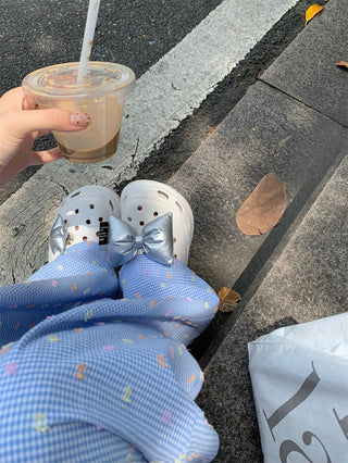 Loose Pattern texture draw-string pants