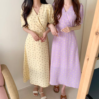 French V -neck floral dress