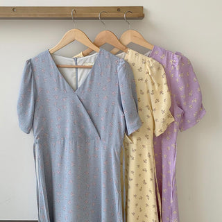 French V -neck floral dress