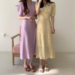 French V -neck floral dress