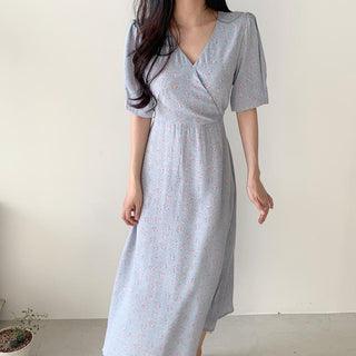 French V -neck floral dress
