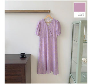 French V -neck floral dress