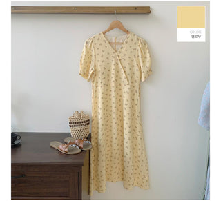 French V -neck floral dress