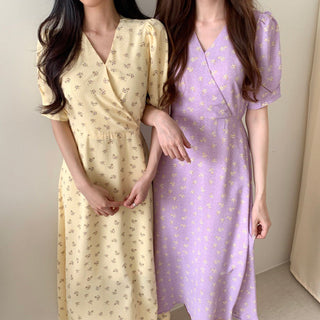 French V -neck floral dress