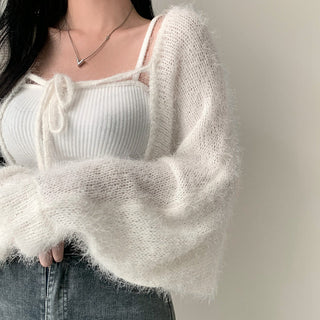 Oversized Mink Wood knit cardigan