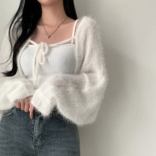 Oversized Mink Wood knit cardigan