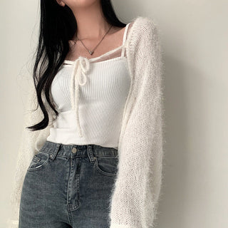 Oversized Mink Wood knit cardigan