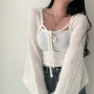Oversized Mink Wood knit cardigan
