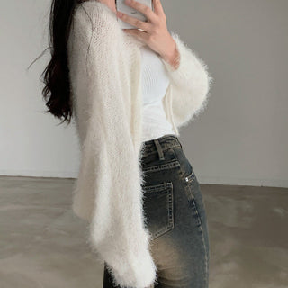 Oversized Mink Wood knit cardigan