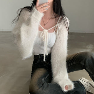 Oversized Mink Wood knit cardigan