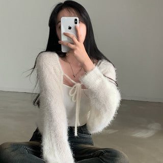Oversized Mink Wood knit cardigan