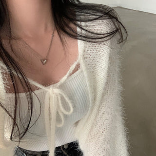 Oversized Mink Wood knit cardigan
