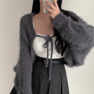 Oversized Mink Wood knit cardigan