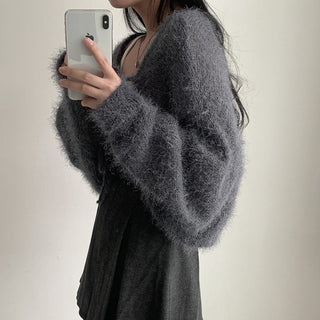Oversized Mink Wood knit cardigan